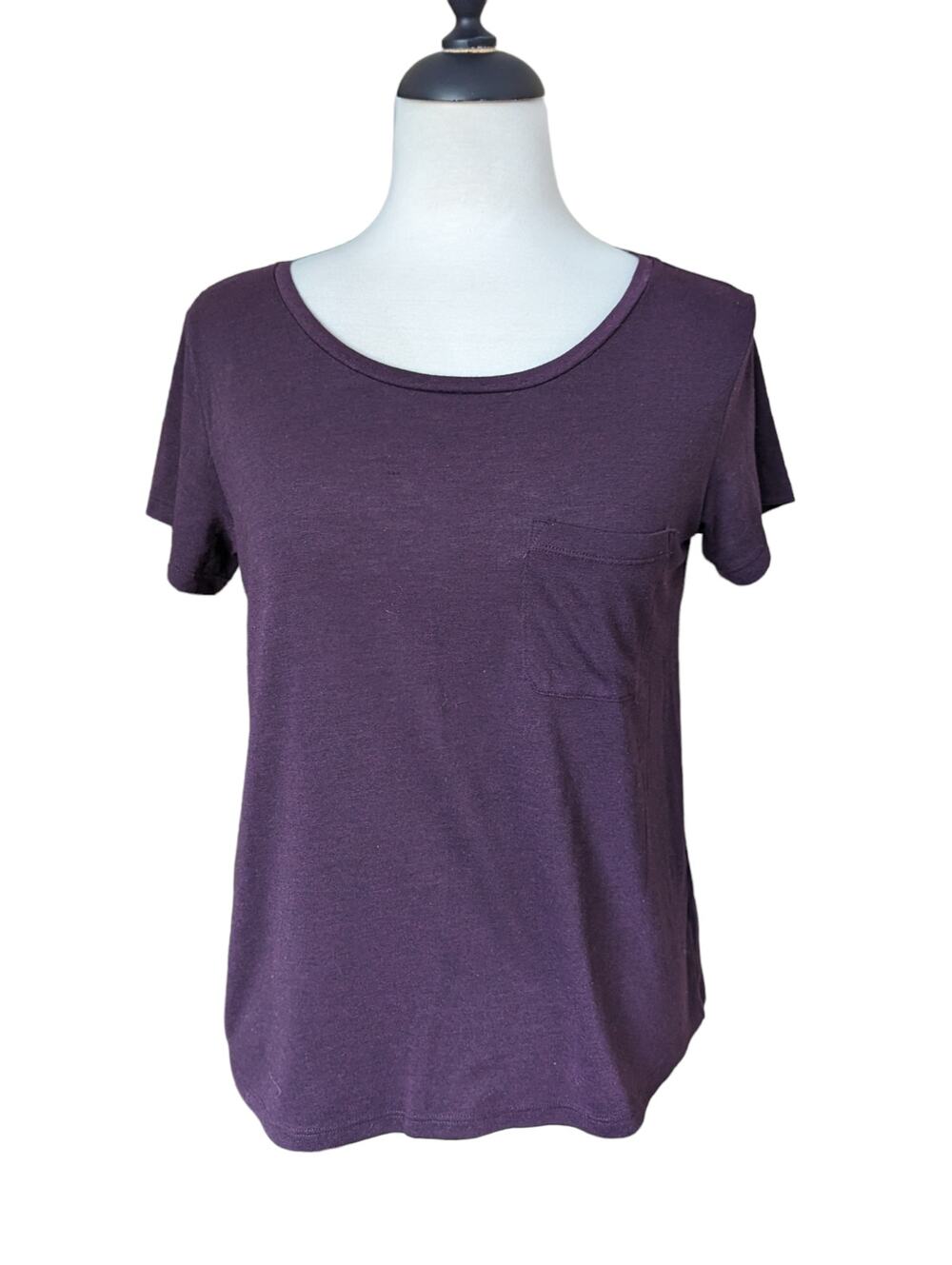 Divided by H&M Plum Purple Short Sleeve T-shirt With Pocket Size S